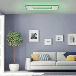 LED Panel, 120x40 cm, Cut-Outs, dimmbar, Fernbedienung, RGB+W