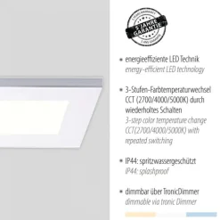 LED-Panel, 120x10cm, IP44, Badezimmer Panel, Serienschaltung, modern