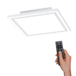 LED Panel, zus.Rahmenlicht, weiß, 30x30cm, Fernbedienung, getr.schaltbar