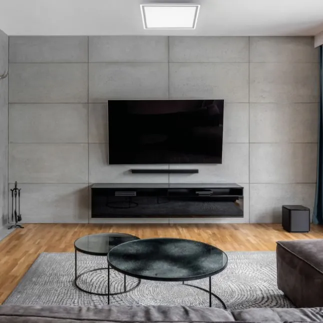 LED Panel, zus.Rahmenlicht, weiß, 30x30cm, Fernbedienung, getr.schaltbar