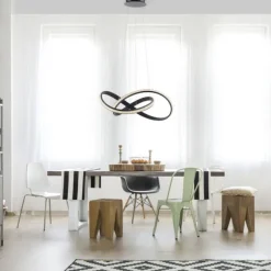 LED Pendellampe BRILLA schwarz geschwungen dimmbar Kristallglas Optik