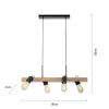LED Pendellampe CANOP schwarz 4 flammig Holz Metall Industrie Design
