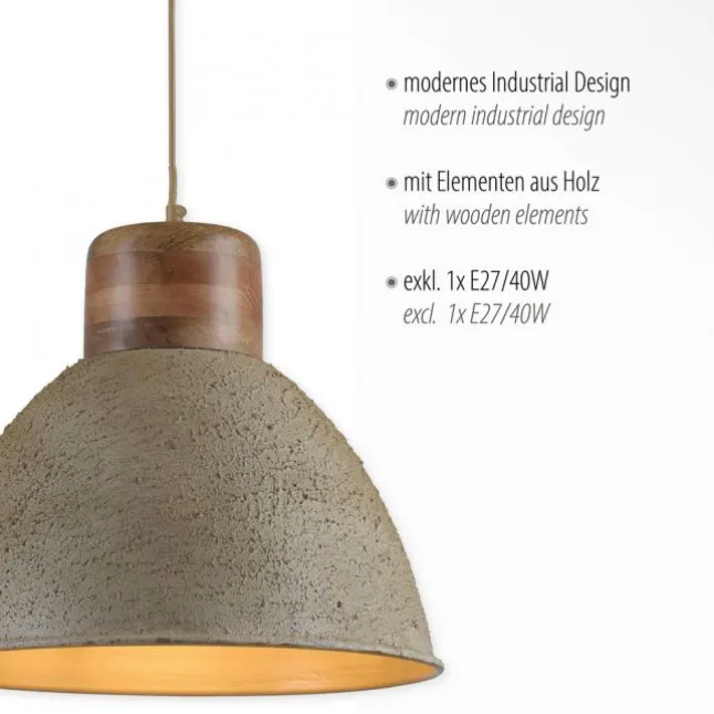LED Pendellampe 1 flammig beige retro schwenkbar Industrie Style