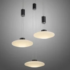 LED Pendellampe 3 flammig rund schwarz dimmbar höhenverstellbar