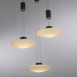 LED Pendellampe 3 flammig rund schwarz dimmbar höhenverstellbar