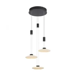 LED Pendellampe 3 flammig rund schwarz dimmbar höhenverstellbar