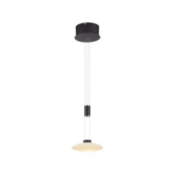 LED Pendellampe 1 flammig rund schwarz dimmbar höhenverstellbar