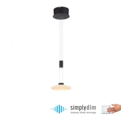 LED Pendellampe 1 flammig rund schwarz dimmbar höhenverstellbar