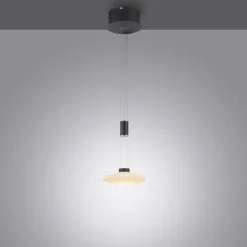 LED Pendellampe 1 flammig rund schwarz dimmbar höhenverstellbar