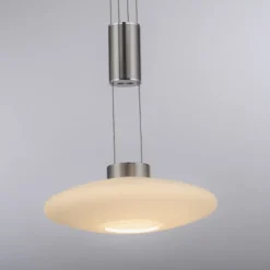 LED Pendellampe 3 flammig rund silber farbig dimmbar höhenverstellbar