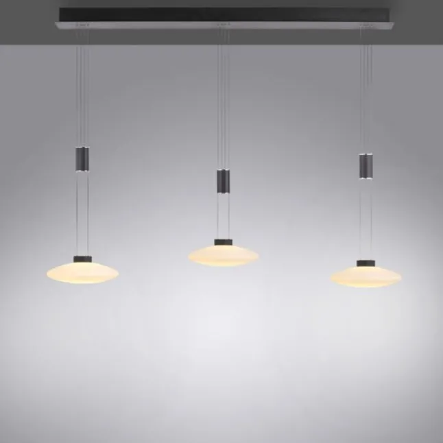 LED Pendellampe 3 flammig schwarz dimmbar höhenverstellbare Hängelampe