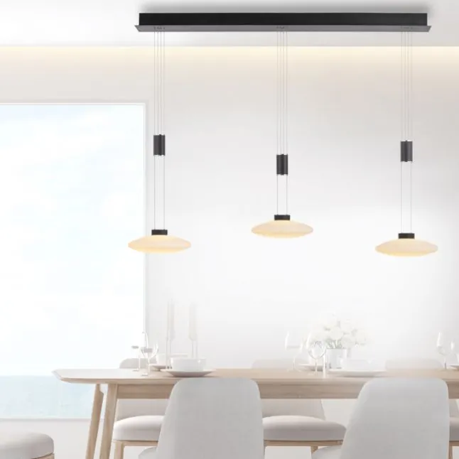 LED Pendellampe 3 flammig schwarz dimmbar höhenverstellbare Hängelampe