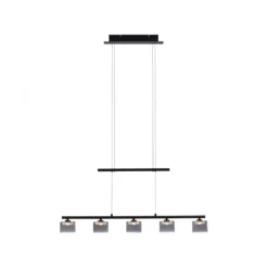 LED Pendellampe schwarz 5 flammig höhenverstellbar Esstischlampe