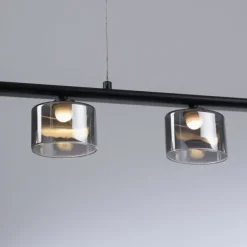 LED Pendellampe schwarz 5 flammig höhenverstellbar Esstischlampe