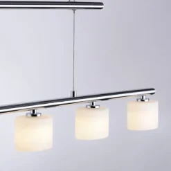 LED Pendellampe silberfarbig 5 flammig höhenverstellbar Esstischlampe