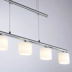 LED Pendellampe silberfarbig 5 flammig höhenverstellbar Esstischlampe