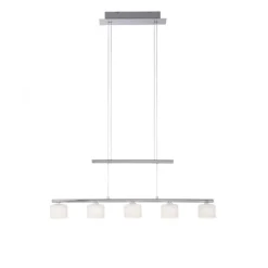 LED Pendellampe silberfarbig 5 flammig höhenverstellbar Esstischlampe