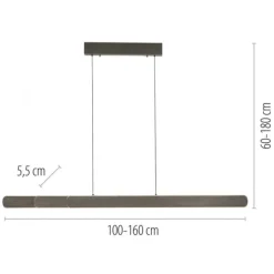 LED Pendelleuchte ADRIANA dunkel-metal-braun höhenverstellbar dimmbar