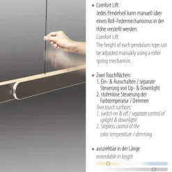 LED Pendelleuchte ADRIANA dunkel-metal-braun höhenverstellbar dimmbar