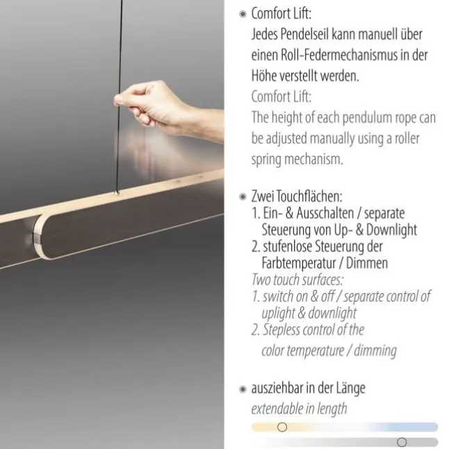 LED Pendelleuchte ADRIANA dunkel-metal-braun höhenverstellbar dimmbar