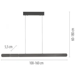 LED Pendelleuchte ADRIANA schwarz höhenverstellbar dimmbar CCT