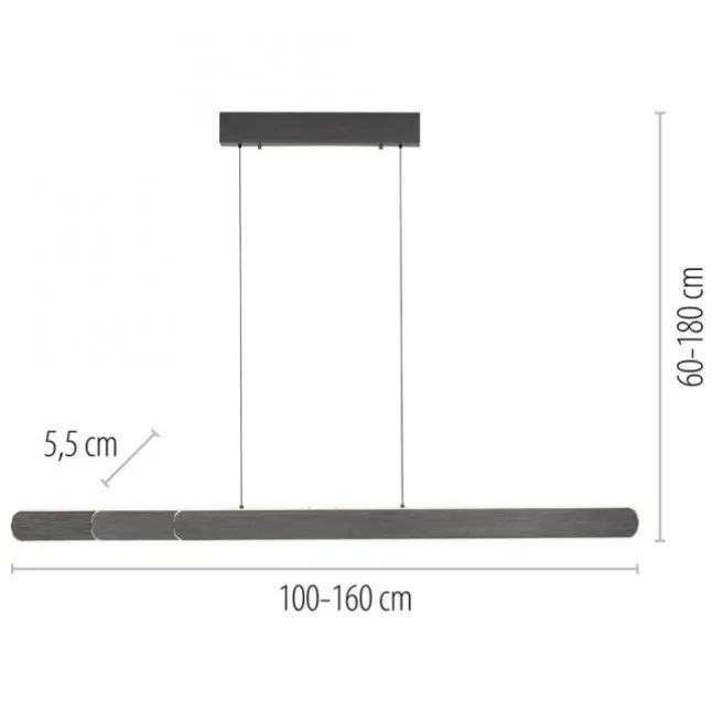 LED Pendelleuchte ADRIANA schwarz höhenverstellbar dimmbar CCT