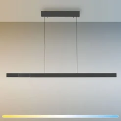 LED Pendelleuchte ADRIANA SQUARE, anthrazit, Dimmer, ausziehbar, warm- bis kaltweiß
