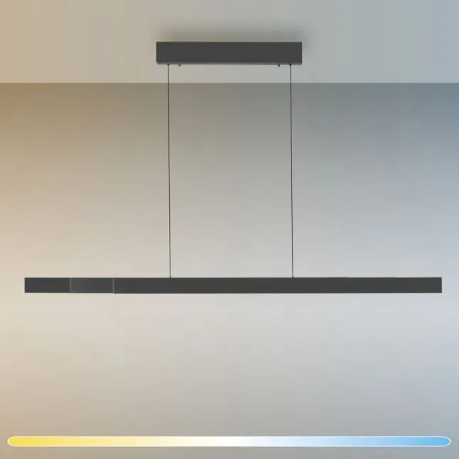 LED Pendelleuchte ADRIANA SQUARE, anthrazit, Dimmer, ausziehbar, warm- bis kaltweiß