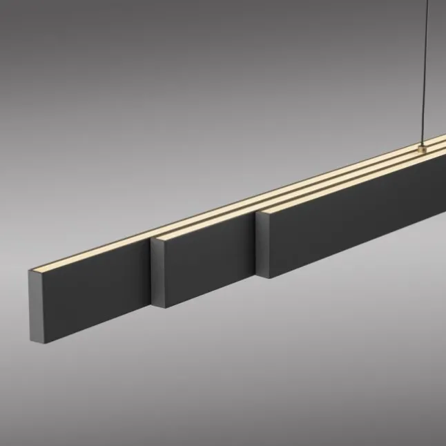 LED Pendelleuchte ADRIANA SQUARE, anthrazit, Dimmer, ausziehbar, warm- bis kaltweiß