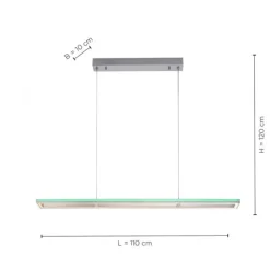 LED-Pendelleuchte, alufarben, Fernbedienung, RGB, CCT, Memory