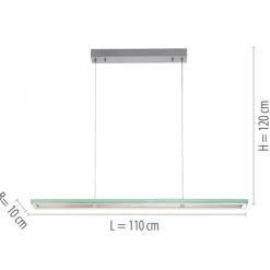 LED-Pendelleuchte, alufarben, Fernbedienung, RGB, CCT, Memory