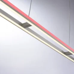 LED-Pendelleuchte, alufarben, Fernbedienung, RGB, CCT, Memory