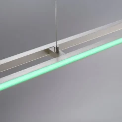 LED-Pendelleuchte, alufarben, Fernbedienung, RGB, CCT, Memory