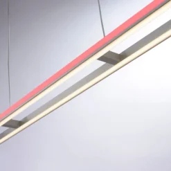 LED-Pendelleuchte, alufarben, Fernbedienung, RGB, CCT, Memory