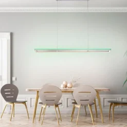LED-Pendelleuchte, alufarben, Fernbedienung, RGB, CCT, Memory