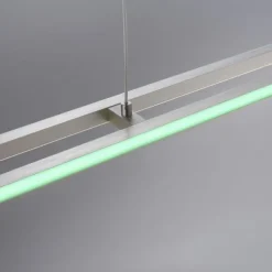 LED-Pendelleuchte, alufarben, Fernbedienung, RGB, CCT, Memory