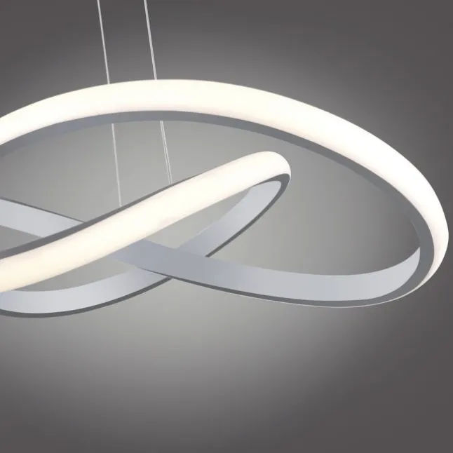 LED-Pendelleuchte, alufarben, dimmbar, höhenverstellbar