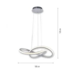 LED-Pendelleuchte, alufarben, dimmbar, höhenverstellbar