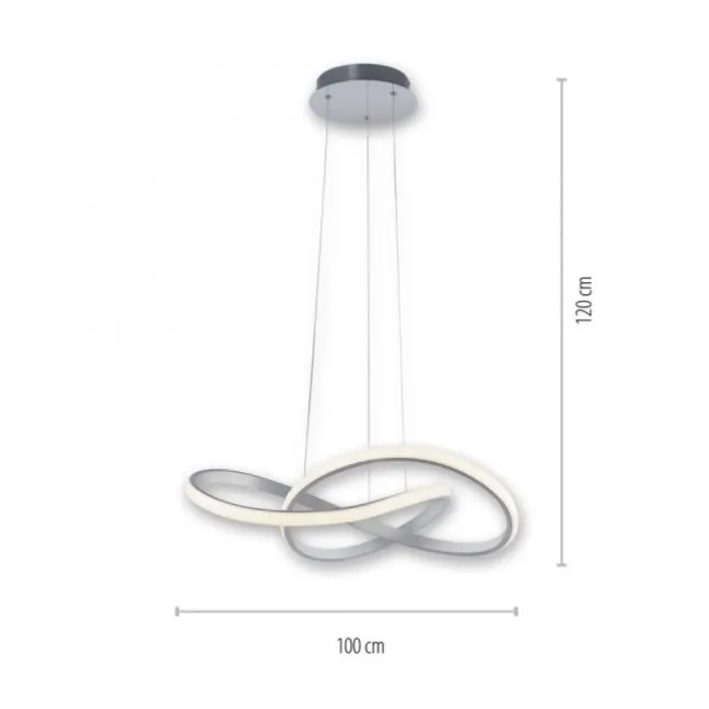 LED-Pendelleuchte, alufarben, dimmbar, höhenverstellbar