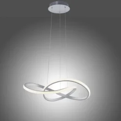 LED-Pendelleuchte, alufarben, dimmbar, höhenverstellbar