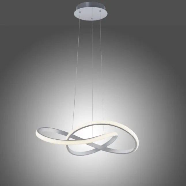 LED-Pendelleuchte, alufarben, dimmbar, höhenverstellbar