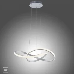 LED-Pendelleuchte, alufarben, dimmbar, höhenverstellbar