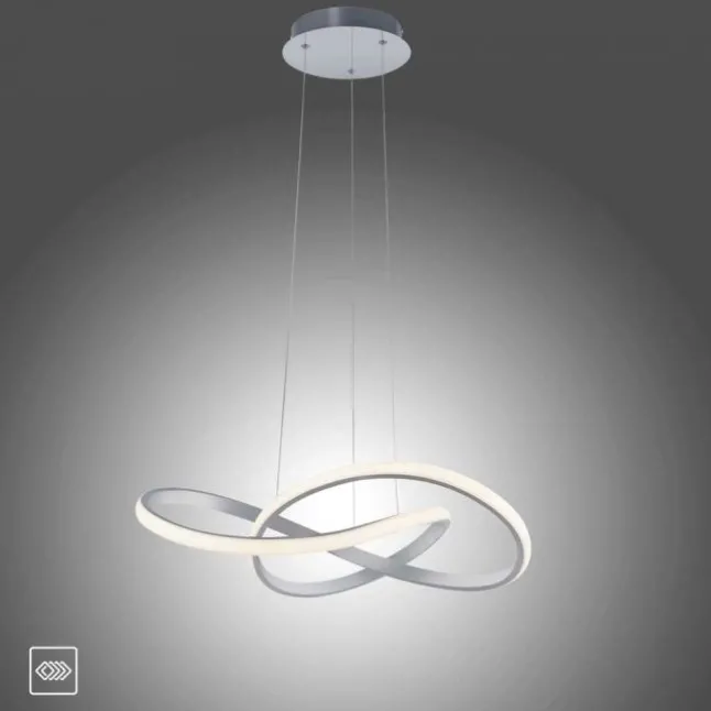 LED-Pendelleuchte, alufarben, dimmbar, höhenverstellbar