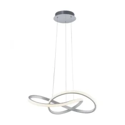 LED-Pendelleuchte, alufarben, dimmbar, höhenverstellbar