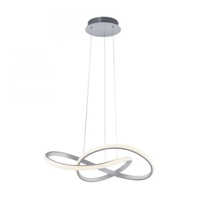 LED-Pendelleuchte, alufarben, dimmbar, höhenverstellbar