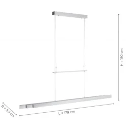 LED-Pendelleuchte, Alu, höhenverstellbar, ausziehbar, Touchdimmer