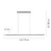 LED Pendelleuchte aluminium ADRIANA SQUARE, dimmer, ausziehbar, warm- bis kaltweiß