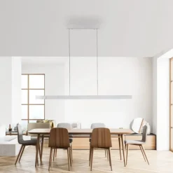 LED Pendelleuchte aluminium ADRIANA SQUARE, dimmer, ausziehbar, warm- bis kaltweiß