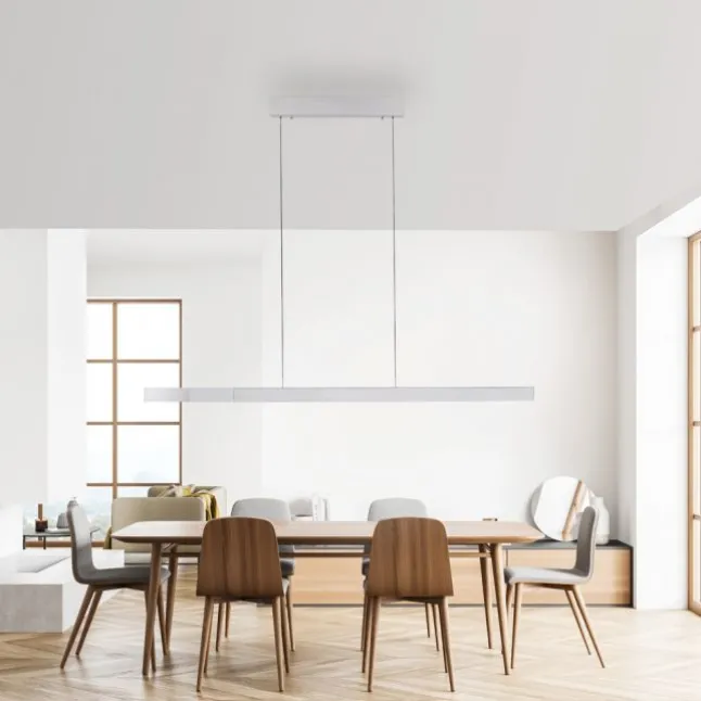 LED Pendelleuchte aluminium ADRIANA SQUARE, dimmer, ausziehbar, warm- bis kaltweiß