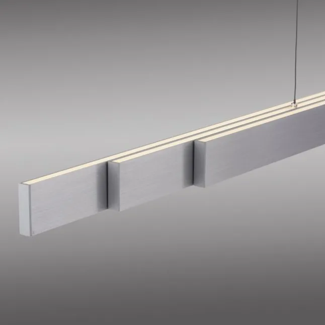 LED Pendelleuchte aluminium ADRIANA SQUARE, dimmer, ausziehbar, warm- bis kaltweiß